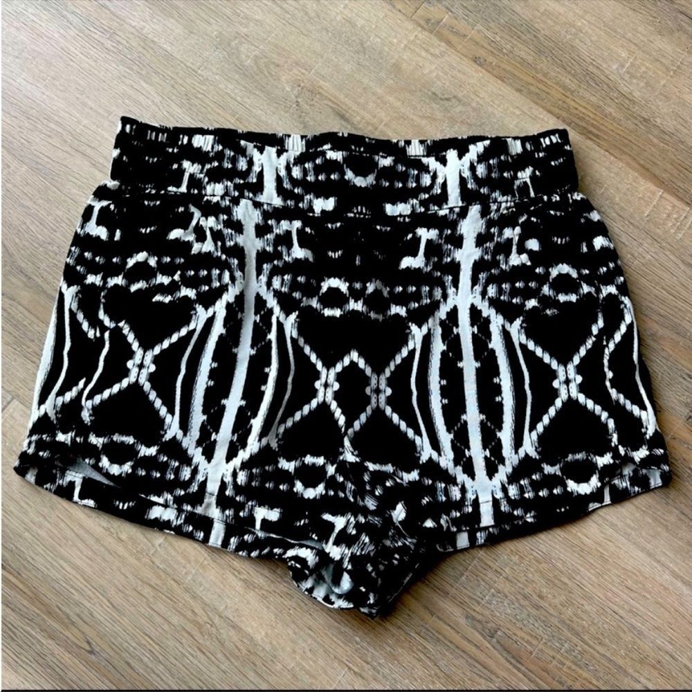 Express Black/Ivory Rayon Soft Shorts